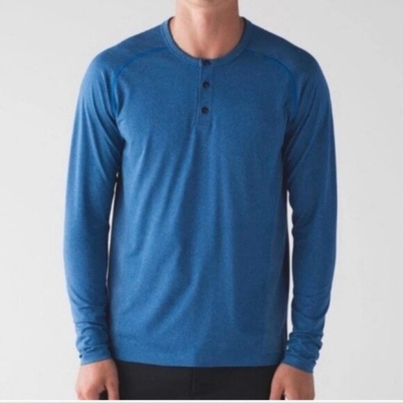 Lululemon Men's Metal Vent Breathe Long Sleeve Blue-Size M - Picture 1 of 9